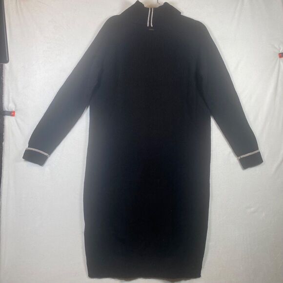 Joules Hallie Black Wool Cashmere Turtleneck Sweater Dress Size 8 - Picture 2 of 14